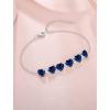 image:imageHeart Birthstone Bracelet for Women Silver Tone Heart Shaped Gemstone Bracelet Jewelry for Her09 September  Sapphire
