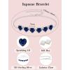 image:imageHeart Birthstone Bracelet for Women Silver Tone Heart Shaped Gemstone Bracelet Jewelry for Her09 September  Sapphire