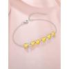 image:imageHeart Birthstone Bracelet for Women Silver Tone Heart Shaped Gemstone Bracelet Jewelry for Her11 November  Citrine