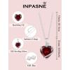 image:imageHeart Birthstone Necklace for Women Silver Tone Heart Shaped Pendant Necklace Jewelry for Her01 January  Garnet