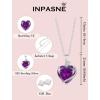 image:imageHeart Birthstone Necklace for Women Silver Tone Heart Shaped Pendant Necklace Jewelry for Her02 February  Amethyst