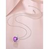 image:imageHeart Birthstone Necklace for Women Silver Tone Heart Shaped Pendant Necklace Jewelry for Her02 February  Amethyst