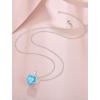 image:imageHeart Birthstone Necklace for Women Silver Tone Heart Shaped Pendant Necklace Jewelry for Her03 March  Aquamarine