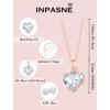 image:imageHeart Birthstone Necklace for Women Silver Tone Heart Shaped Pendant Necklace Jewelry for Her04 April  Zirconia  Rose Gold