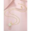 image:imageHeart Birthstone Necklace for Women Silver Tone Heart Shaped Pendant Necklace Jewelry for Her04 April  Zirconia  Yellow Gold