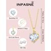 image:imageHeart Birthstone Necklace for Women Silver Tone Heart Shaped Pendant Necklace Jewelry for Her04 April  Zirconia  Yellow Gold
