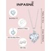 image:imageHeart Birthstone Necklace for Women Silver Tone Heart Shaped Pendant Necklace Jewelry for Her04 April  Zirconia