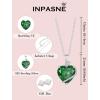 image:imageHeart Birthstone Necklace for Women Silver Tone Heart Shaped Pendant Necklace Jewelry for Her05 May  Emerald