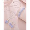 image:imageHeart Birthstone Necklace for Women Silver Tone Heart Shaped Pendant Necklace Jewelry for Her06 June  Alexandrite