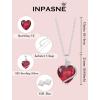 image:imageHeart Birthstone Necklace for Women Silver Tone Heart Shaped Pendant Necklace Jewelry for Her07 July  Ruby