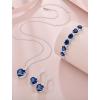 image:imageHeart Birthstone Necklace for Women Silver Tone Heart Shaped Pendant Necklace Jewelry for Her09 September  Sapphire