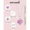 image:imageHeart Birthstone Necklace for Women Silver Tone Heart Shaped Pendant Necklace Jewelry for Her10 October  Pink Tourmaline