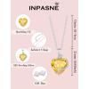 image:imageHeart Birthstone Necklace for Women Silver Tone Heart Shaped Pendant Necklace Jewelry for Her11 November  Citrine