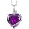 image:imageHeart Birthstone Necklace for Women Silver Tone Heart Shaped Pendant Necklace Jewelry for Her02 February  Amethyst