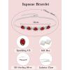 image:imageOval Birthstone Bracelet for Women 925 Sterling Silver Dainty Link Bracelet Jewelry for Wife Mom01 January  Garnet