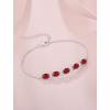 image:imageOval Birthstone Bracelet for Women 925 Sterling Silver Dainty Link Bracelet Jewelry for Wife Mom01 January  Garnet