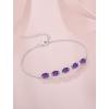 image:imageOval Birthstone Bracelet for Women 925 Sterling Silver Dainty Link Bracelet Jewelry for Wife Mom02 February  Amethyst
