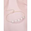 image:imageOval Birthstone Bracelet for Women 925 Sterling Silver Dainty Link Bracelet Jewelry for Wife Mom04 April  Zirconia  Rose Gold Plated