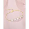 image:imageOval Birthstone Bracelet for Women 925 Sterling Silver Dainty Link Bracelet Jewelry for Wife Mom04 April  Zirconia  Yellow Gold Plated