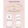 image:imageOval Birthstone Bracelet for Women 925 Sterling Silver Dainty Link Bracelet Jewelry for Wife Mom04 April  Zirconia  Yellow Gold Plated