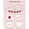 image:imageOval Birthstone Bracelet for Women 925 Sterling Silver Dainty Link Bracelet Jewelry for Wife Mom07 July  Ruby