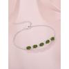 image:imageOval Birthstone Bracelet for Women 925 Sterling Silver Dainty Link Bracelet Jewelry for Wife Mom08 August  Peridot