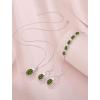 image:imageOval Birthstone Bracelet for Women 925 Sterling Silver Dainty Link Bracelet Jewelry for Wife Mom08 August  Peridot