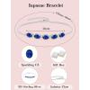 image:imageOval Birthstone Bracelet for Women 925 Sterling Silver Dainty Link Bracelet Jewelry for Wife Mom09 September  Sapphire