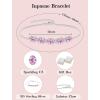 image:imageOval Birthstone Bracelet for Women 925 Sterling Silver Dainty Link Bracelet Jewelry for Wife Mom10 October  Pink Tourmaline