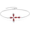 image:imageCross Bracelet for Women 925 Sterling Silver Halo Gemstone Religious Christian Bracelet Birthstone Jewelry for Her01 January  Garnet