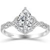 image:imageMoissanite Engagement Rings for Women 925 Sterling Silver 125CT D Color VVS1 Pear Shaped Moissanite Promise Anniversary Ring Leaves Wedding Band for Her Size 510
