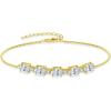 image:imageOval Birthstone Bracelet for Women 925 Sterling Silver Dainty Link Bracelet Jewelry for Wife Mom04 April  Zirconia  Yellow Gold Plated