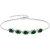 image:imageOval Birthstone Bracelet for Women 925 Sterling Silver Dainty Link Bracelet Jewelry for Wife Mom05 May  Emerald