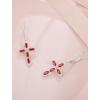 image:imageCross Earrings for Women 925 Sterling Silver Birthstone Dangle Drop Leverback Earrings Christian Religious Jewelry for Her01 January  Garnet