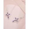 image:imageCross Earrings for Women 925 Sterling Silver Birthstone Dangle Drop Leverback Earrings Christian Religious Jewelry for Her02 February  Amethyst