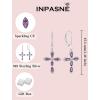 image:imageCross Earrings for Women 925 Sterling Silver Birthstone Dangle Drop Leverback Earrings Christian Religious Jewelry for Her02 February  Amethyst