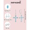 image:imageCross Earrings for Women 925 Sterling Silver Birthstone Dangle Drop Leverback Earrings Christian Religious Jewelry for Her03 March  Aquamarine