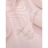 image:imageCross Earrings for Women 925 Sterling Silver Birthstone Dangle Drop Leverback Earrings Christian Religious Jewelry for Her04 April  Zirconia  Rose Gold Plated
