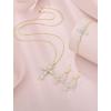 image:imageCross Earrings for Women 925 Sterling Silver Birthstone Dangle Drop Leverback Earrings Christian Religious Jewelry for Her04 April  Zirconia  Yellow Gold Plated