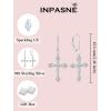image:imageCross Earrings for Women 925 Sterling Silver Birthstone Dangle Drop Leverback Earrings Christian Religious Jewelry for Her04 April  Zirconia