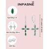 image:imageCross Earrings for Women 925 Sterling Silver Birthstone Dangle Drop Leverback Earrings Christian Religious Jewelry for Her05 May  Emerald
