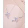 image:imageCross Earrings for Women 925 Sterling Silver Birthstone Dangle Drop Leverback Earrings Christian Religious Jewelry for Her06 June  Alexandrite