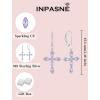 image:imageCross Earrings for Women 925 Sterling Silver Birthstone Dangle Drop Leverback Earrings Christian Religious Jewelry for Her06 June  Alexandrite