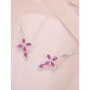 image:imageCross Earrings for Women 925 Sterling Silver Birthstone Dangle Drop Leverback Earrings Christian Religious Jewelry for Her07 July  Ruby