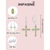 image:imageCross Earrings for Women 925 Sterling Silver Birthstone Dangle Drop Leverback Earrings Christian Religious Jewelry for Her08 August  Peridot