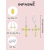 image:imageCross Earrings for Women 925 Sterling Silver Birthstone Dangle Drop Leverback Earrings Christian Religious Jewelry for Her11 November  Citrine