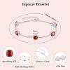 image:imageBirthstone Bracelet for Women 925 Sterling Silver Dainty Princess Cut Link Bracelet Jewelry for Mom Wife01 January  Garnet