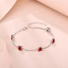 image:imageBirthstone Bracelet for Women 925 Sterling Silver Dainty Princess Cut Link Bracelet Jewelry for Mom Wife01 January  Garnet