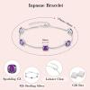 image:imageBirthstone Bracelet for Women 925 Sterling Silver Dainty Princess Cut Link Bracelet Jewelry for Mom Wife02 February  Amethyst
