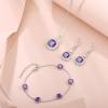 image:imageBirthstone Bracelet for Women 925 Sterling Silver Dainty Princess Cut Link Bracelet Jewelry for Mom Wife02 February  Amethyst
